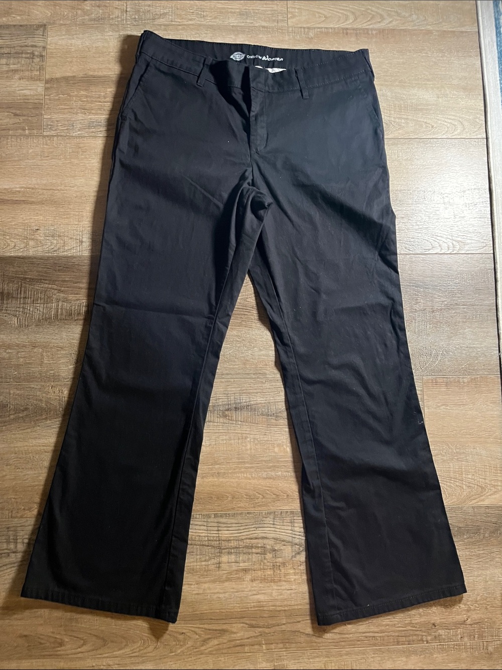 Dickies Black Straight-Leg Women's Pants Slim Fit Crafted For Women